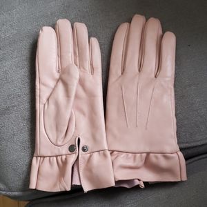 Pink Leather Gloves